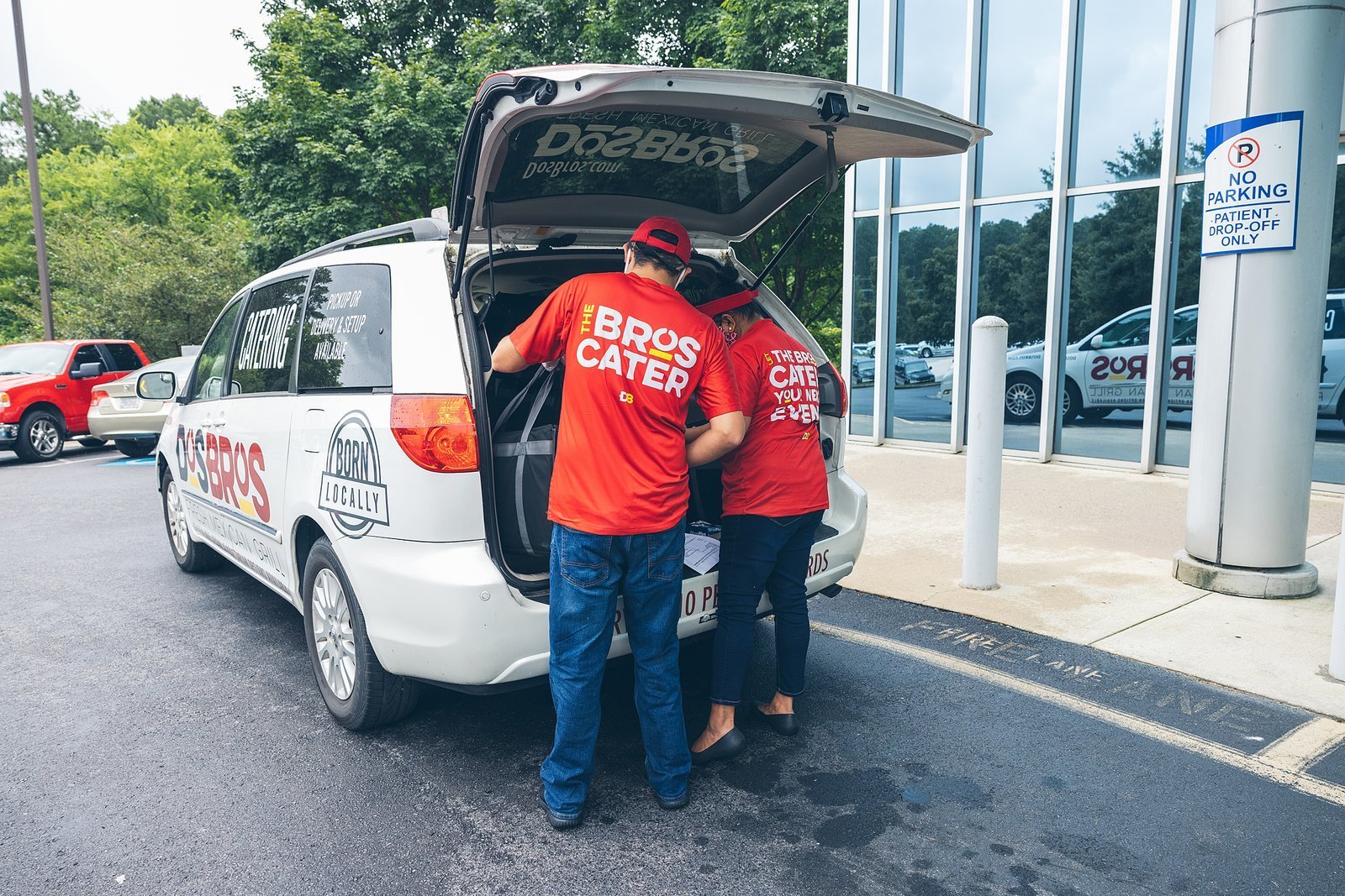 The DosBros catering team loading up for an event